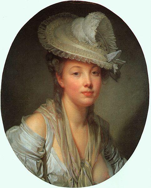 Jean Baptiste Greuze Young Woman in a White Hat France oil painting art